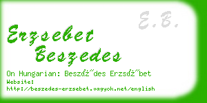 erzsebet beszedes business card